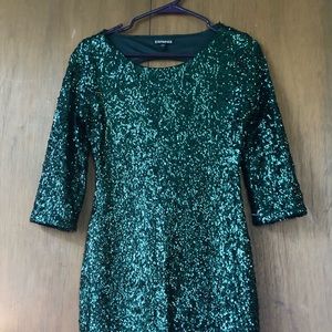 Express sequin emerald green dress. Size 0.